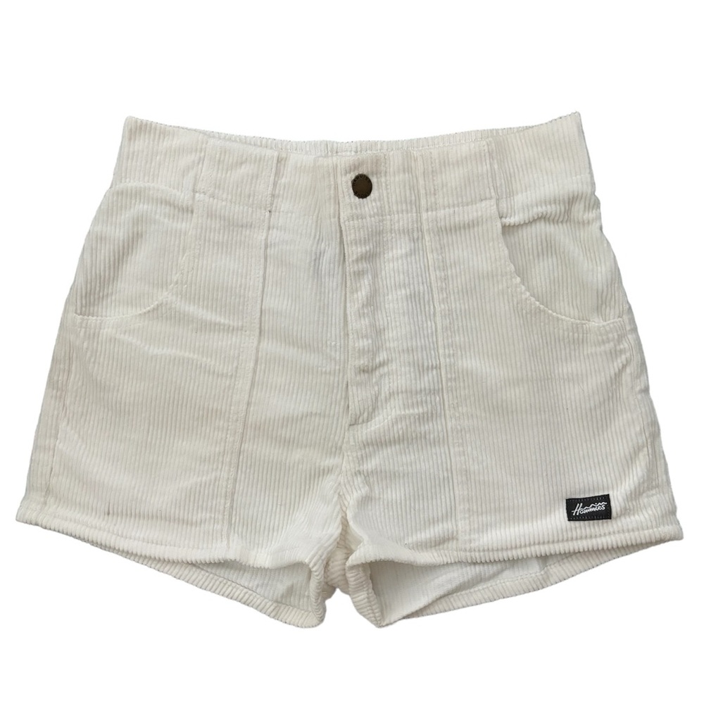 Hammies Retro Corduroy High Waist Shorts White